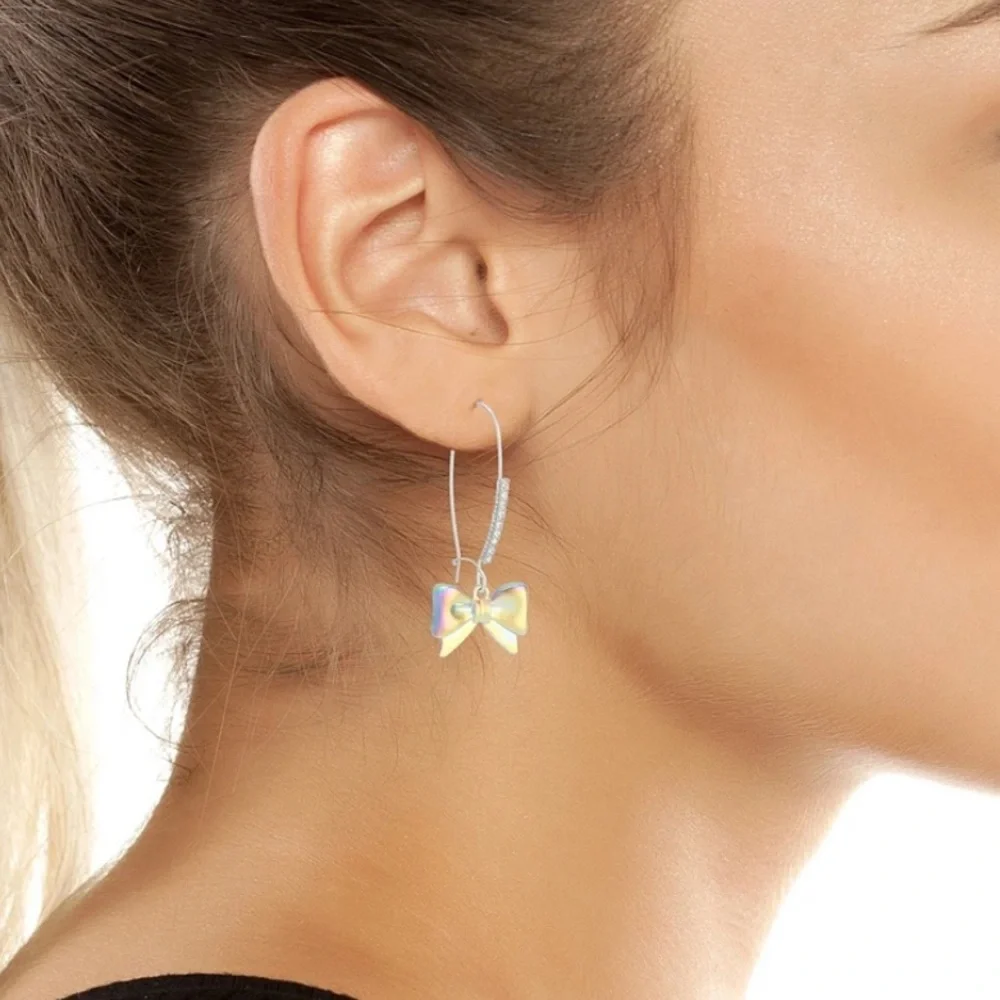 NWT ⚜️🏈⚜️ Betsey Johnson Iridescent Football Bow earrings‎